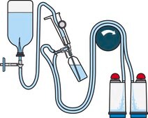 Steritest® NEO 设备 For soluble powders in ampoules., Blue base canister with a single needle for transfer into and out of ampoules.